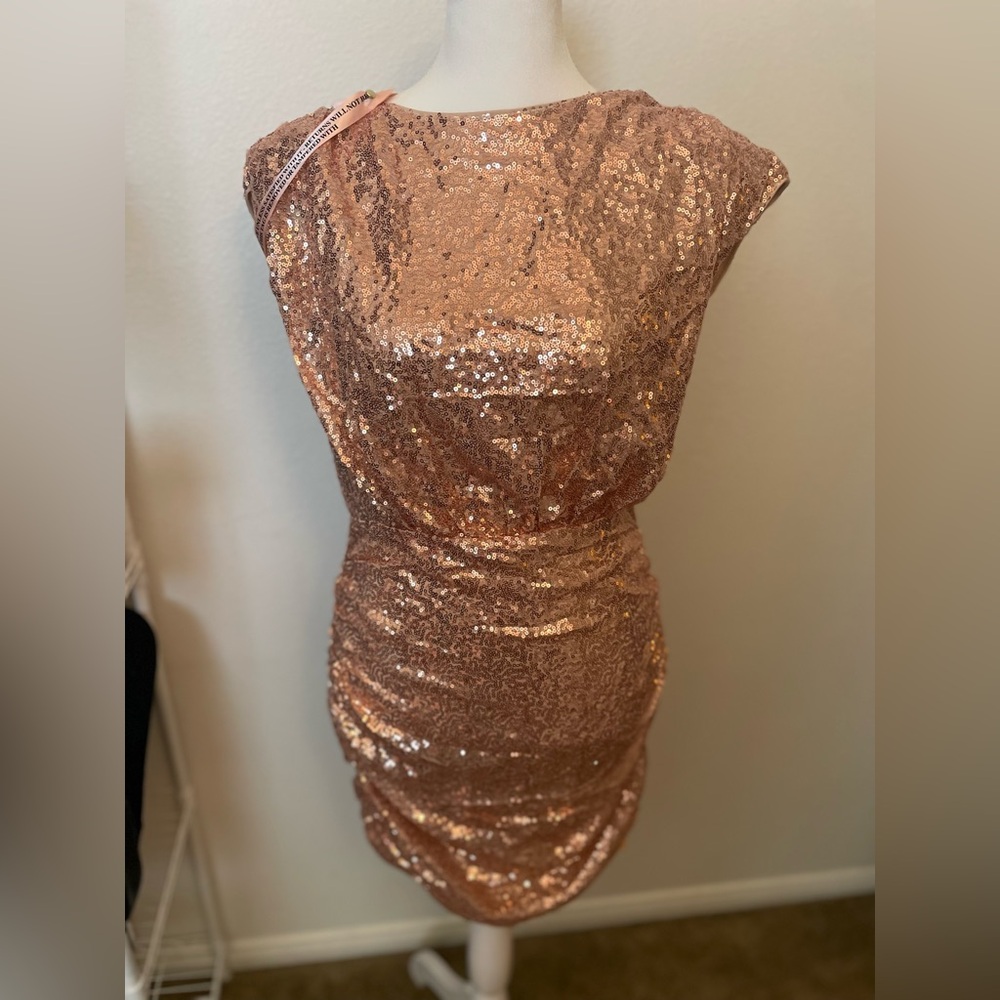 Style of CB Sequin Rose Gold Dress